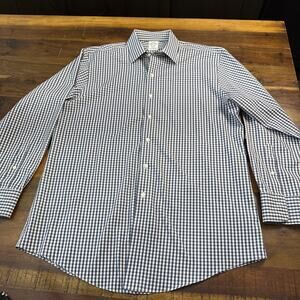 Brooks Brothers Regent Non-Iron Checkered Button Down Shirt Men 16.5-34